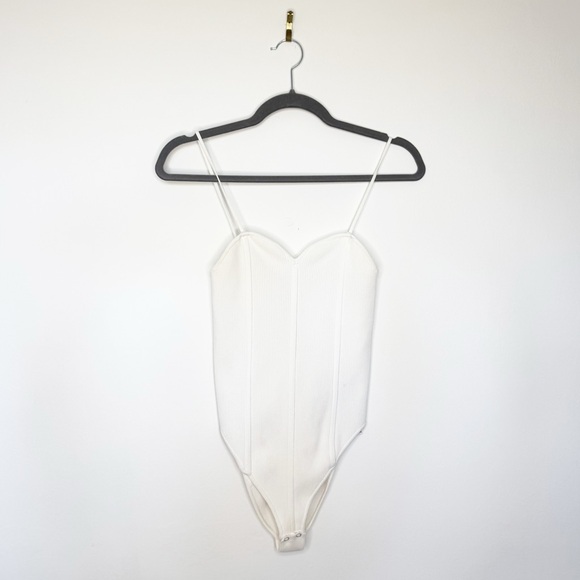 Zara Women Ecru Knitted Bodysuit  - Size M - Cream - Picture 1 of 5